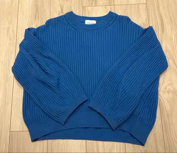 UNITED ARROWS 블루 긴팔 스웨터 코튼