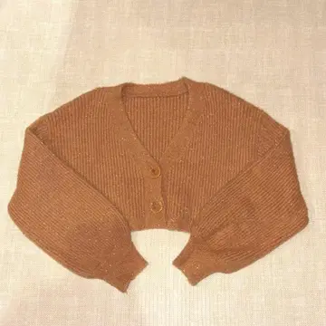 [ 새상품급 ] archives 라메 페더 숏 니트 가디건 (ORN)