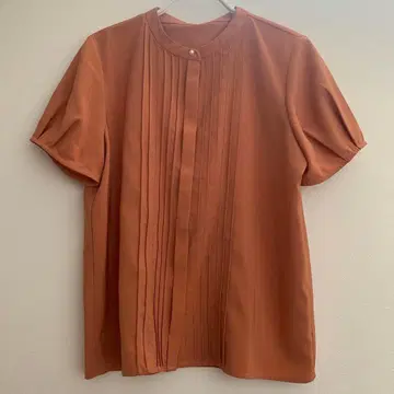 오렌지 반팔 블라우스 오피스 캐주얼 유나이티드 애로우즈