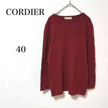 CORDIER 코르디아 긴팔 풀오버 리브 절개 니트 스웨터 와인 레드