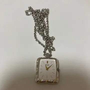 SEIKO QUARTZ 회중시계 펜던트 워치 실버 골드