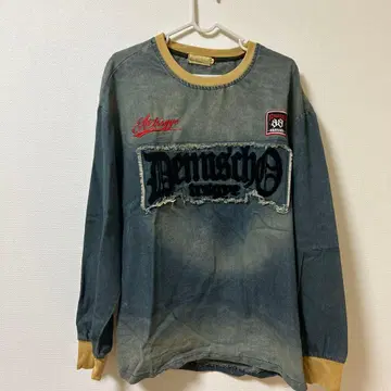 데님 블루 로고 자수 긴팔 트레이닝복