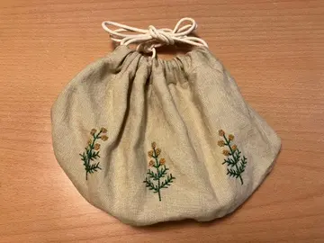 [새상품급] mizutani douguten 린넨 복조리 꽃 자수