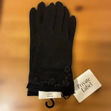장미 자수 검은색 장갑 모 소재 나일론