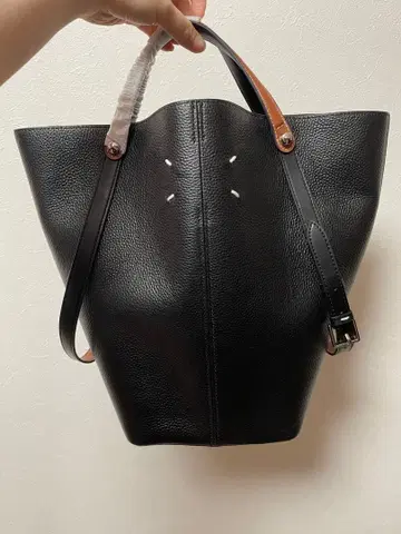 드레사주풍 천연 가죽 2WAY 핸드백 큐브형 백 숄더백 블랙