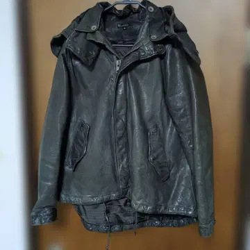 B'2nd 후드 부착 가죽 재킷 여성용