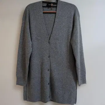 Theory 그레이 V넥 롱 가디건 S