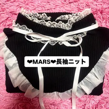 MARS 긴팔 니트 블랙 레이스 포함