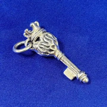 [ 익명 배송 ] 파이어 하트 크라운 실버 키 펜던트 탑 925 각인