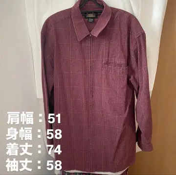 지퍼 달린 긴팔 체크 셔츠 구제 의류