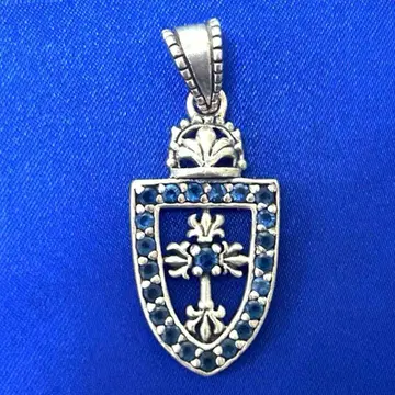 [ 익명 배송 ] 크라운 쉴드 크로스 실버 펜던트 탑 925 각인 있음