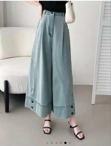 ABITOKYO [신 가우초] 와이드 밑단 버튼 데님 팬츠 M 사이즈