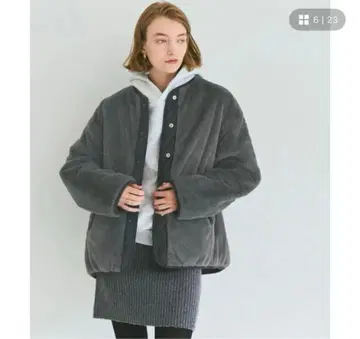 [ XL 사이즈 ] coca 리버서블 퀼팅 블루종 차콜