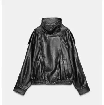 새상품 ZARA 페이크 레더 자켓 블랙 레더 자켓 S 사이즈