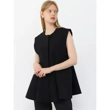 린넨 혼방 페플럼 베스트