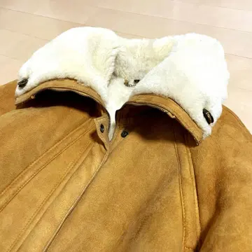 80s! 울트라 웜! 터키산 양가죽 무스탕 자켓 보아 런치 코트 램스킨