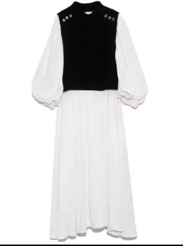 CELFORD 니트 베스트 부착 원피스