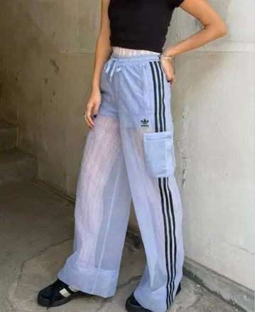 adidas originals 메쉬 와이드 팬츠 라이트 블루