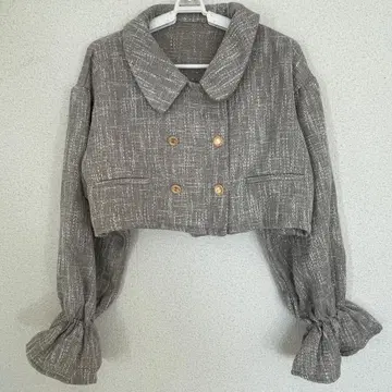 크롭 테일러드 자켓 그레이