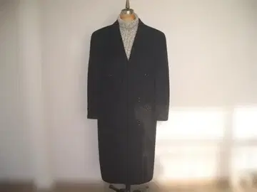 [새상품급] 최고급 캐시미어 남성용 더블 체스터 코트 롱 블랙(M)