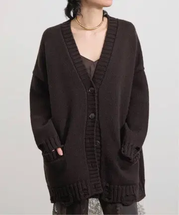 [ L'Appartement ] 데미지 니트 가디건