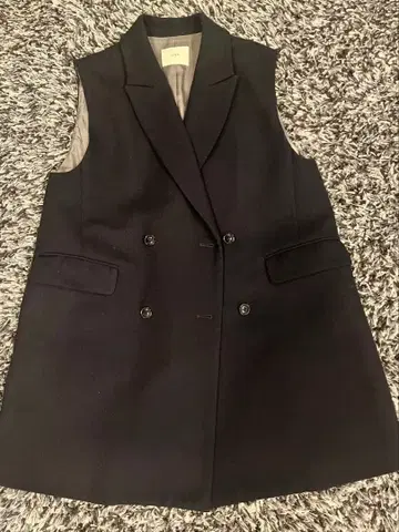 IENA 블랙 더블 브레스트 베스트