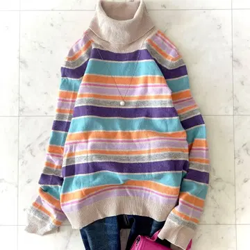 새상품급 파비아나 필리피 울 실크 캐시미어 멀티 컬러 니트