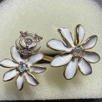 안나수이 화이트 꽃 반지 11호