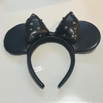 미니 마우스 귀 머리띠 블랙 스터드 장식