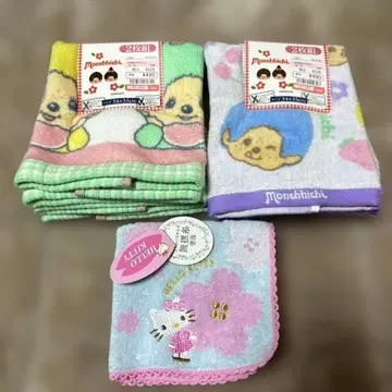 몬치치 타월 손수건 2종류 + 키티 손수건