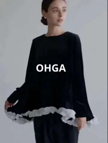 OHGA 벨벳 프릴 상의