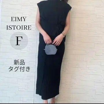 새상품 EIMY ISTOIRE 에이미 이스트 월 니트 원피스 블랙