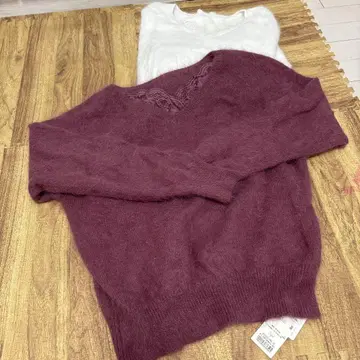 [택 포함 미사용 새상품] 퍼플 니트 스웨터 FREE