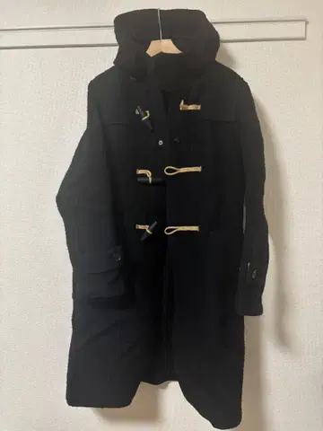 울 더플 코트 블랙 후드 부착 Raincheetah