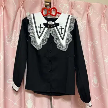 MARS 마즈 벨트 포함 크로스 자수 블라우스 화이트