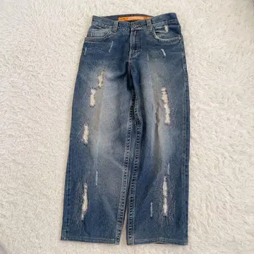 FREAKY 데미지 데님 팬츠 블루 34인치