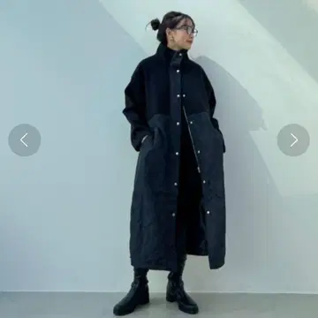 무라오카 미사토 x y/m 임 퀼트 x 페이크 울 스탠드 코트