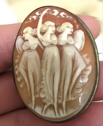 800 각인 쉘 카메오 2way 브로치