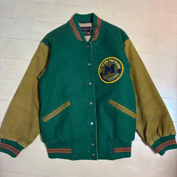 M'GREGOR 바시티 자켓 M 사이즈 그린/브라운