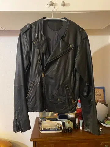 nitca 블랙(스미쿠로) 천연 가죽(양가죽) 라이더 자켓