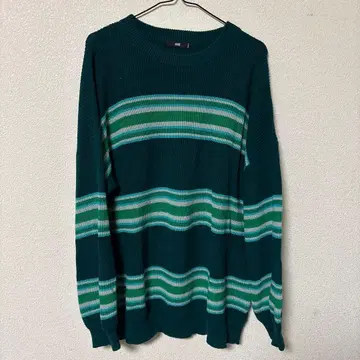 HARE 다크 그린 스트라이프 니트 S