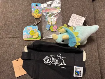 공룡 봉제 인형 & 파우치 & 키링 4종 세트