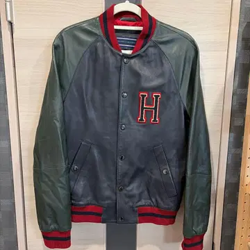 TOMMY HILFIGER 가죽 바시티 자켓