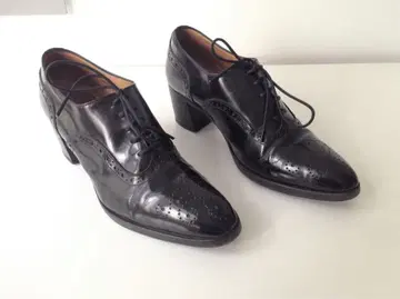 사토레 윙 팁 슈즈 레이스업 힐 블랙 가죽