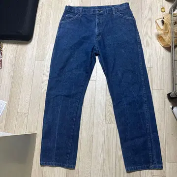 다크 블루 스트레이트 데님 팬츠