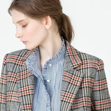 [ 새상품 ] allureville 체크 테일러드 자켓