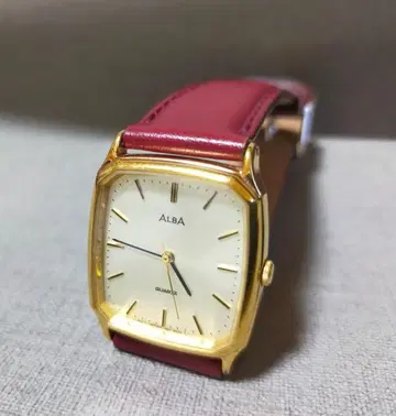 SEIKO ALBA 쿼츠 손목시계 골드/버건디
