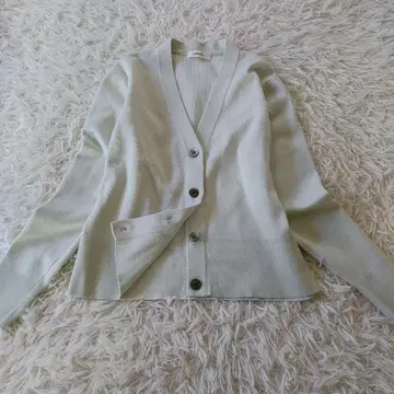 에브르 실크 코튼 가디건 라이트 그린