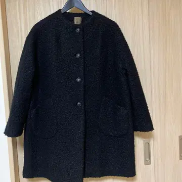 노카라 코트 블랙