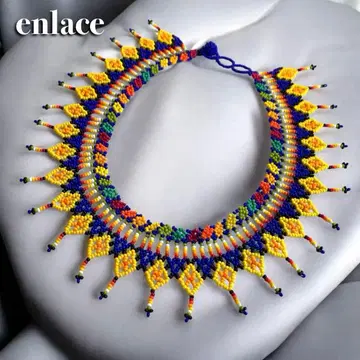 새상품급 enlace 엔라세 에스트네이션 컬러풀 비즈 목걸이